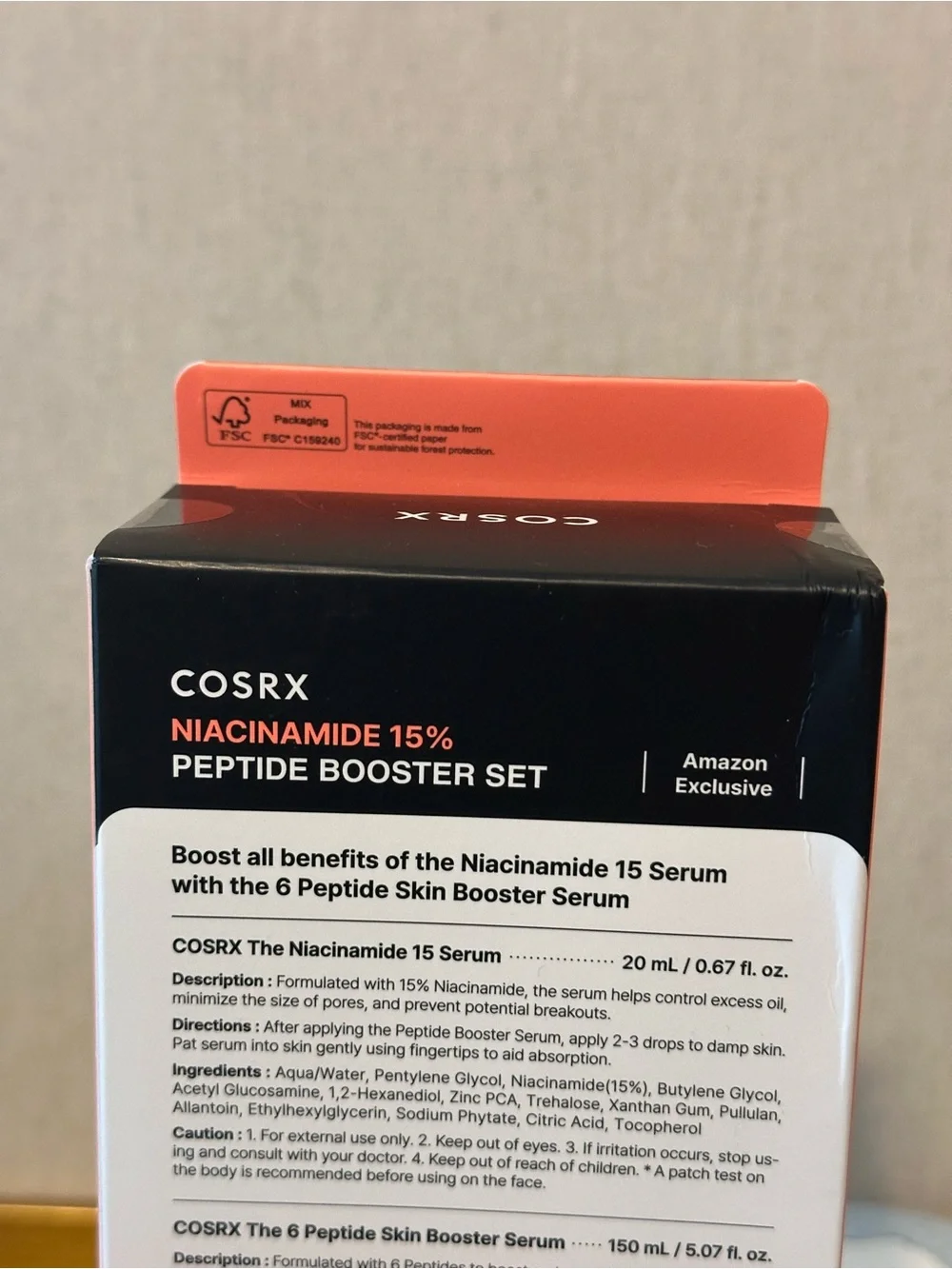 COSRX Niacinamide 15% Peptide Booster Set - Black & Coral